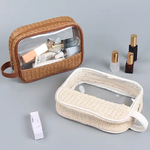 2022 New Arrival Custom Straw Travel Clear Pvc Best Toiletry Bag For Men